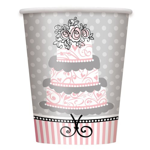 9oz Elegant Wedding Paper Cups, 8ct