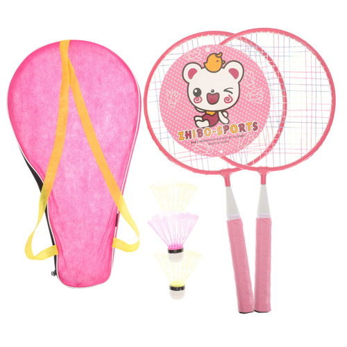 COOLHIYA 1 Set Children's Badminton Racket Toys Tennis Balls Tools Sweat Suit Badminton Tennis Rackets Badminton Racket for Kids Badminton Rackets with Ball Sports Rackets Bracket Iron Mesh