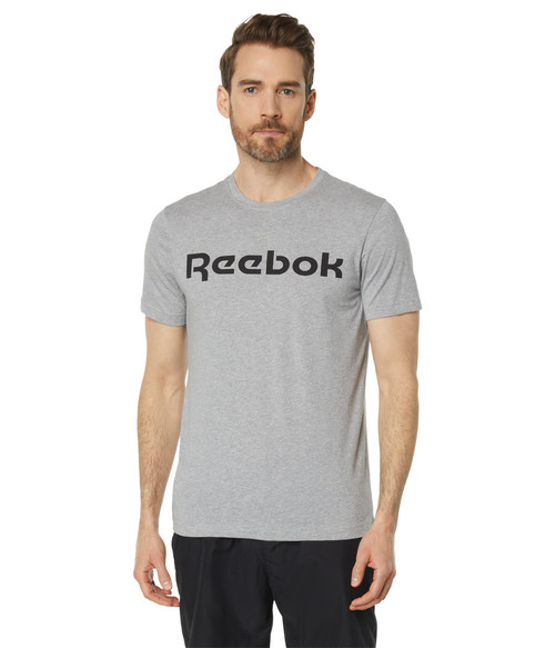 Reebok Men's Reebok Linear Logo T-shirt, medium grey heather, X-Small