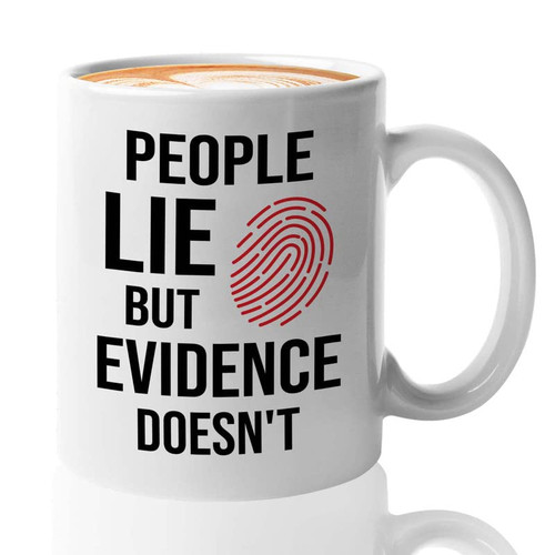 Flairy Land Forensic Coffee Mug 11oz Black - Evidence Doesn't Lie - Scientist Anthopology CSI Police Detective