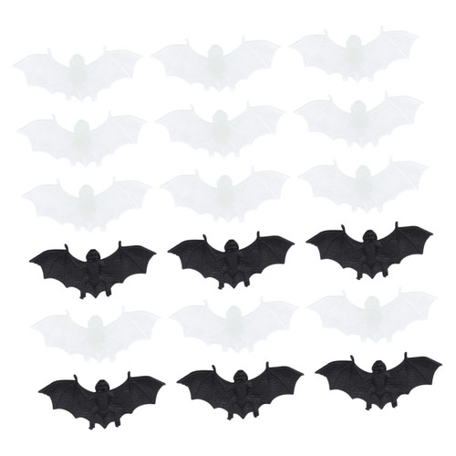 ABOOFAN 60PCS Artificial bat Fake Rubber Bats Kids Toys Haunted Bat Decorations Black Halloween Bats Hanging Vampire Bats Rubber Realistic Bats Toys for Tots Plastic Luminous Child Pendant