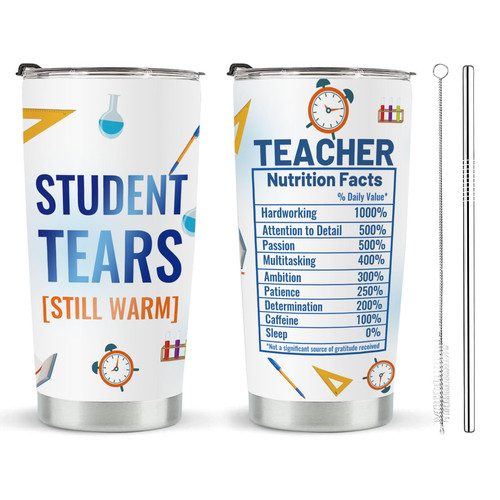 Lengchuan Teacher Gifts for Women Men, Teacher Appreciation Gifts for Christmas Birthday, Teacher Gift Ideas Stainless Steel Insulated Tumbler with Lid and Straw 20oz Mug