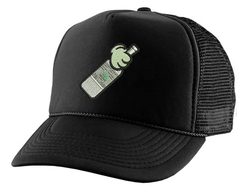 Tequila Trucker Hat Adult Bottle Embroidered Mickey Hands Baseball Cap Adjustable Snapback (Black)