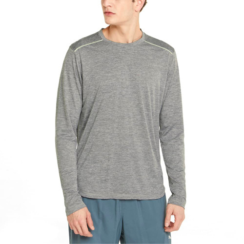 PUMA Mens Long Sleeve Crew Neck Running Athletic Tops Moisture Wicking - Grey - Size XL