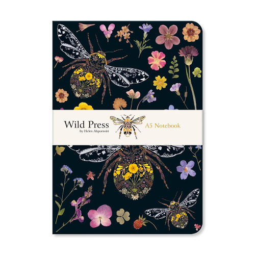 Museums & Galleries Wild Press Three Bumblebees by Helen Ahpornsiri lined lay-flat Notebook Journal, 5.75 x 8.25inch