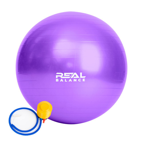 Real Balance Exercise Yoga Ball, Home Exercise Yoga Ball for Fitness, Inflatable Balance Ball with Quick Pump for Core Strength Training Stability Pregnancy and Physical Therapy (Purple, 29.5 Inch) Real Balance Exercise Yoga Ball, Home Exercise Yoga Ball for Fitness, Inflatable Balance Ball with Quick Pump for Core Strength Training Stability Pregnancy and Physical Therapy (Purple, 29.5 Inch)