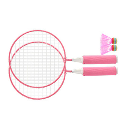 Children Badminton Racket Set, Falling Resistant Anti Deformation Kids Badminton Racket for Outdoor Exercise (Pink)
