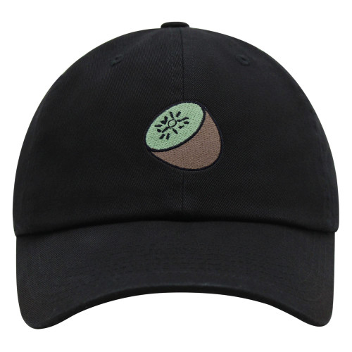 JPAK Kiwi Premium Dad Hat Embroidered Baseball Cap Fruit Black