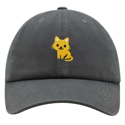 JPAK Cat Premium Dad Hat Embroidered Baseball Cap Cute Women Men Dark Grey
