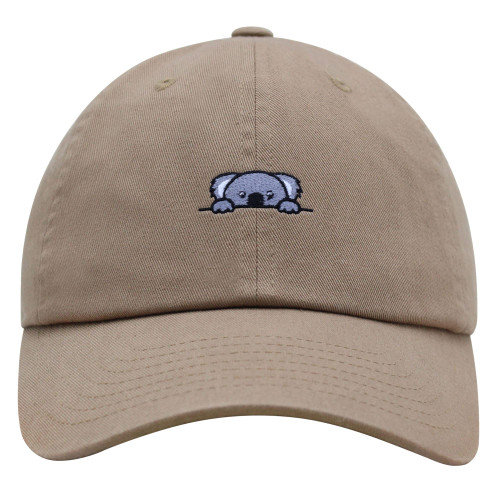 JPAK Koala Premium Dad Hat Embroidered Baseball Cap Animal Khaki
