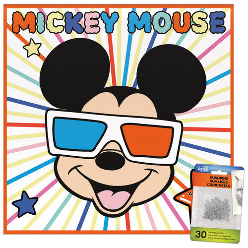 2024 Disney Mickey Mouse Wall Calendar & Push Pins