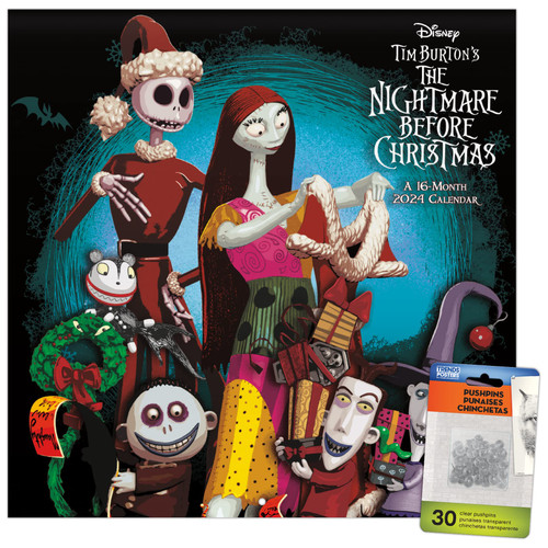 2024 Disney The Nightmare Before Christmas Wall Calendar & Push Pins 2024 Disney The Nightmare Before Christmas Wall Calendar & Push Pins