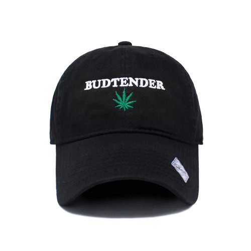 ChoKoLids Budtender Dad Hat Cotton Baseball Cap Polo Style Low Profile (Cotton Black)