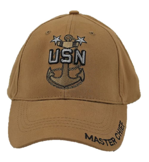 EAGLE CREST U.S. Navy Master Chief Anchor Coyote Brown Baseball Cap, One Size