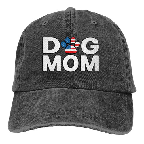 Splash Brothers Customized Unisex Dog Mom Vintage Jeans Adjustable Baseball Cap Cotton Denim Dad Hat (Black1, One Size)