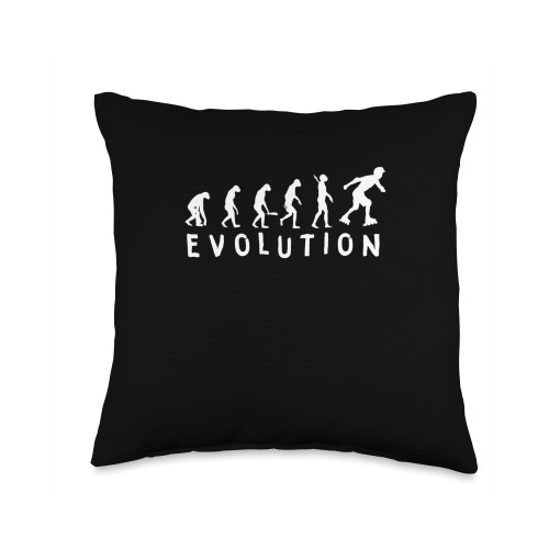 Inline Skating Inline Skater Rollerblade Clothing Evolution Inline Skating Rollerblading Throw Pillow, 16x16, Multicolor