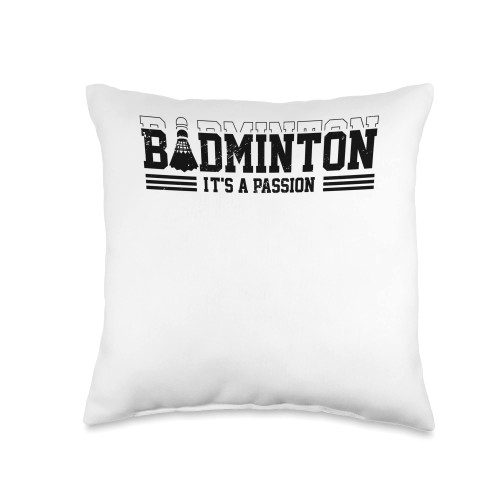 Badminton Player Gift Idea Badminton Shuttlecock Passion Shuttlecock Badminton Player Sport Throw Pillow, 16x16, Multicolor