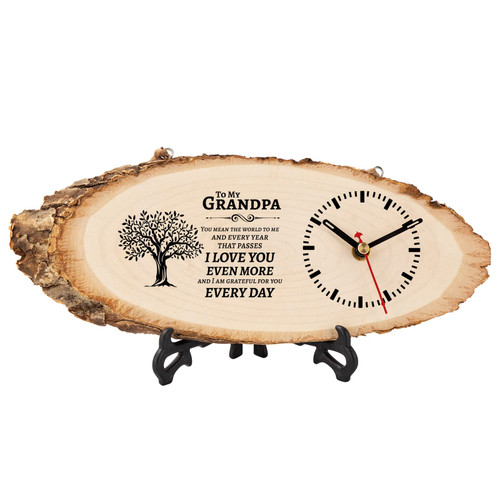 BeauGift Gifts for Grandpa Wooden Clock, Birthday Gifts for Grandpa from Granddaughter, Grandpa Gifts from Grandchildren to My Grandpa Gifts Best Grandpa Ever Gifts, Grandpa Gifts for Christmas