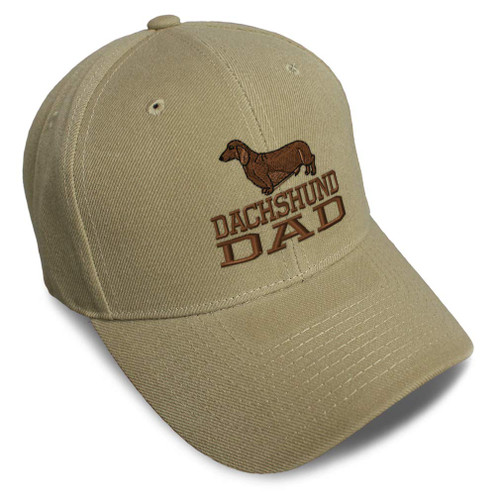 Speedy Pros Baseball Cap Dachshund Dad Embroidery Acrylic Dad Hats for Men & Women Strap Closure Khaki