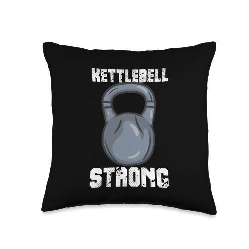 Workout Gym Lover Kettlebell Gifts Strong Bodybuilding Gym Kettlebell Throw Pillow, 16x16, Multicolor