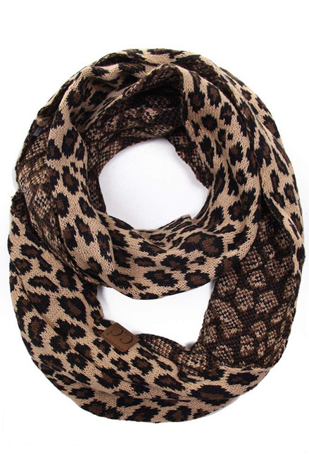 ScarvesMe Women's Animal Cheetah Print Infinity Loop Winter Fall Warm Scarf