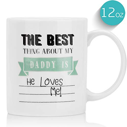 Fathers Day Gifts Funny Coffee Mug- Best Novelty Birthday Gifts for Dad Ceramic Cup -Dear Dad, Thanks for Being my Dad-Best Father's Day Gifts For Dad, Men-12 Oz-White