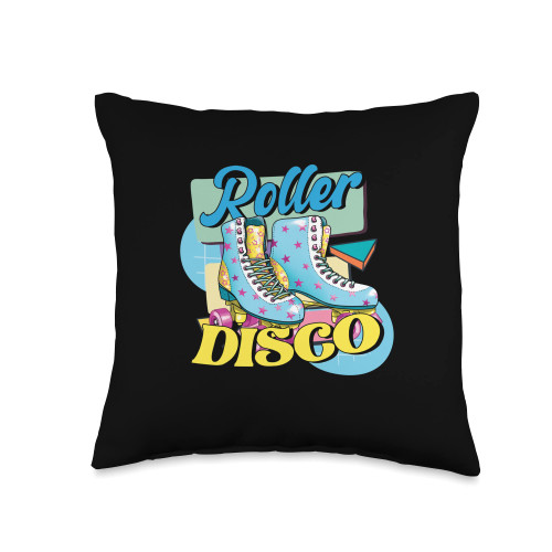 Roller Disco Rollerblades Roller Skates Gift Disco | Rollerblades | Roller Skates Throw Pillow, 16x16, Multicolor