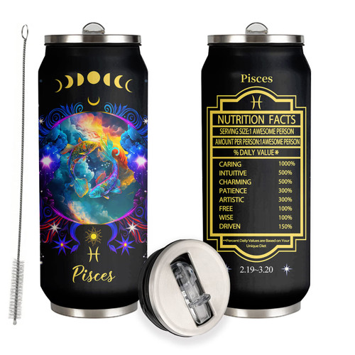 YOPIGOT Pisces Constellation Tumbler Zodiac Stainless Steel Tumbler Men Women Astrology Fans Birthday Gifts Zodiac Tumbler With Straw Lid Coffee Mugs Car Cup - 17 Oz YOPIGOT Pisces Constellation Tumbler Zodiac Stainless Steel Tumbler Men Women Astrology Fans Birthday Gifts Zodiac Tumbler With Straw Lid Coffee Mugs Car Cup - 17 Oz