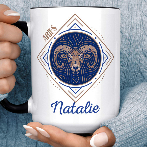 Aries Personalized Zodiac Sign Coffee Mug | Custom Horoscope Ceramic Cup | Microwave Dishwasher Safe Aries Personalized Zodiac Sign Coffee Mug | Custom Horoscope Ceramic Cup | Microwave Dishwasher Safe