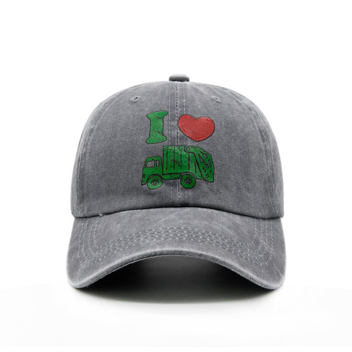 Waldeal Boys Garbage Truck Hat Adjustable I Love Trash Day Baseball Cap for Toddler Kids Ages 2-6 Grey