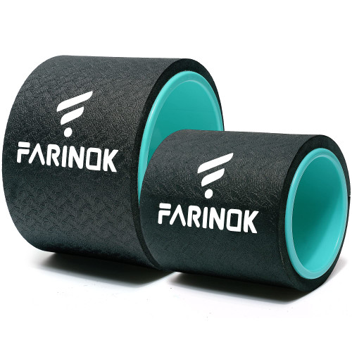 Yoga Wheel for Back Pain Relief, Back Roller Wheel with Extra Cushion, Wider & Thickest Foam, Stretches and Strengthens Core Muscles(6''+4")