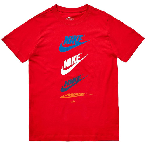 Nike Boy's Tee Futura Repeat (Little Kids/Big Kids) University Red MD (10-12 Big Kid)