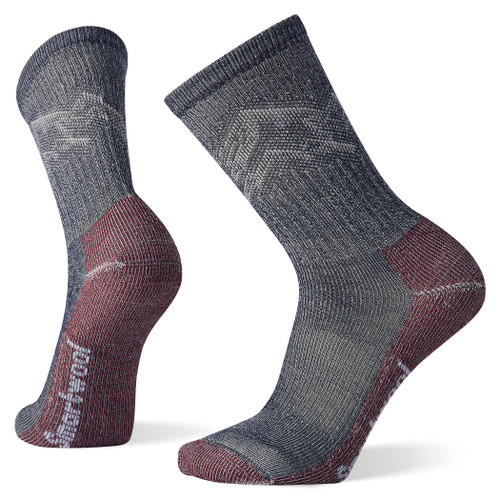 Smartwool Men's Hike Classic Edition Light Cushion Mountain Pattern Crew Socks Deep Navy S