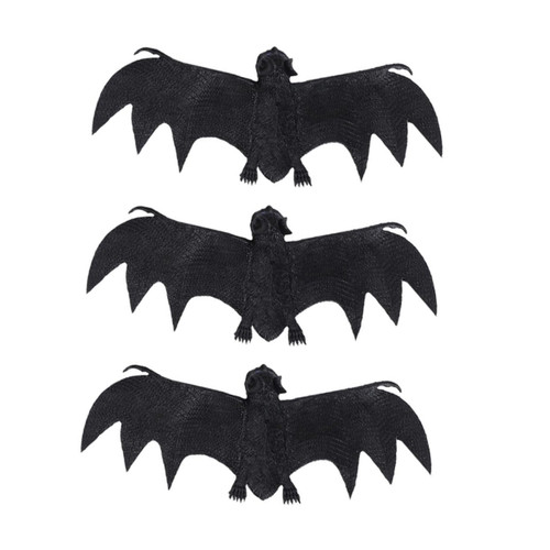 VICASKY 3pcs Halloween Toys Halloween Prank Gift Hanging Vampire Bats Decor Creepy Bat Props Lifelike Bat Decor Scary Bat Prop Halloween Tricky Props Small Animals Soft Rubber 3D Toy Set