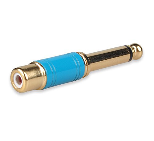 HTTX 6.35 to RCA Adapter, 6.35mm 1/4" Male to RCA Female Jack Audio Connector for Microphone, Mixer, Speaker Devices (2-Pack)