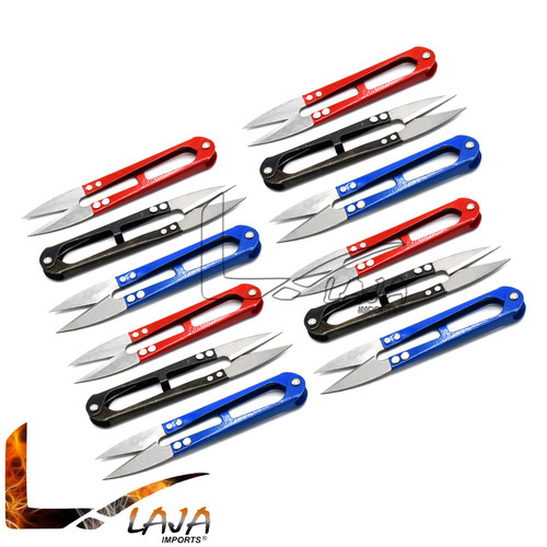 LAJA Imports Lot of 12 Clippers Embroidery Sewing Trimming Fishing Snips Thread Beading Cutter Scissors Nipper Thrum Yarn