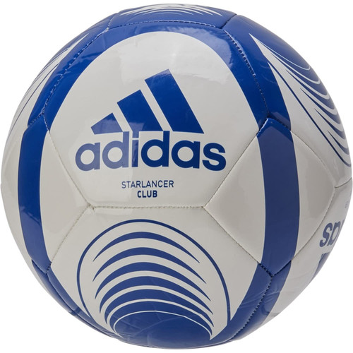 adidas Unisex-Adult Starlancer Club Soccer Ball, White/Royal Blue, 4