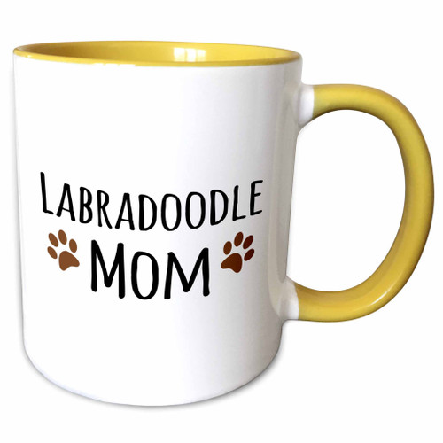 3dRose Labradoodle Dog Mom - Doggie by breed - brown muddy paw prints - doggy... - Mugs (mug_154149_8)