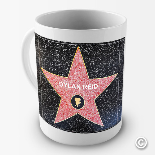 TWISTED ENVY Personalized Ceramic Coffee Mug - Hollywood Movie Star 11oz Printed Cups - Novelty Funny Gifts for Office, Home, Friends, Men, Women