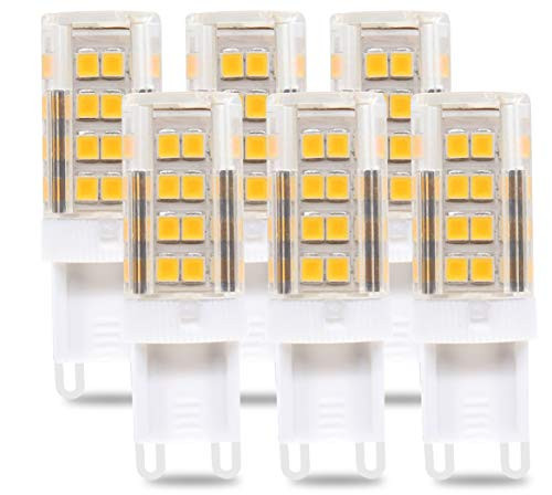 iRotYi (6-Pack) G9 LED Light Bulbs, 52pcs SMD-2835 LEDs, 5W(50W Halogen Equivalent),500LM,AC 110V - 130V,Warm White 2700-3000 Kelvin,G9 LED Corn Light