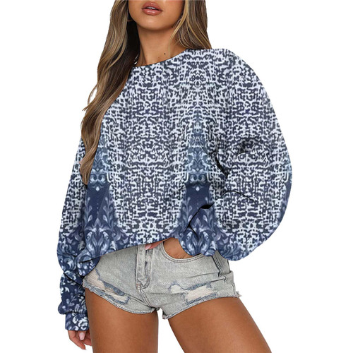 TUNUSKAT Sweatshirt For Women Fall Fashion Print Graphic Crewneck Pullover Ladies Loose Fit Long Sleeve Hoodie Fleece Tops