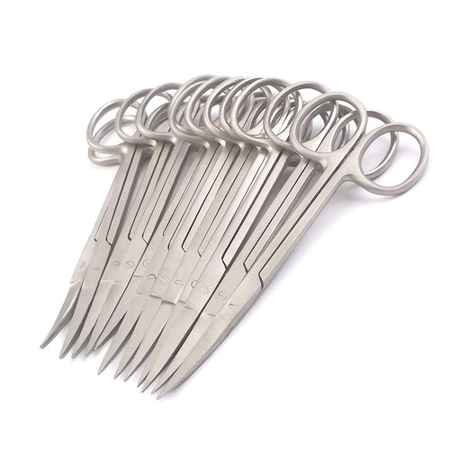 PRECISE CANADA: SET OF 12 IRIS SCISSORS 4 1/2" CURVED STAINLESS STEEL PRECISE CANADA: SET OF 12 IRIS SCISSORS 4 1/2" CURVED STAINLESS STEEL