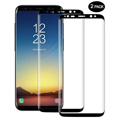 Galaxy S8 Screen Protector Guard Film[2 Pack], Beatife S8 Tempered Glass Screen Film HD Clear 3D Curved Full Coverage Screen Saver[9H Hardness, Anti-Scratch, Anti-Bubble](NOT for S8 Plus)