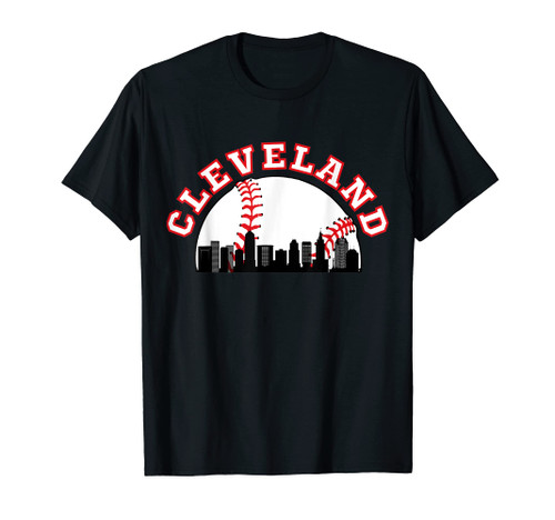 Cleveland Baseball Shirt Cleveland OH Cityscape CLE Skyline T-Shirt