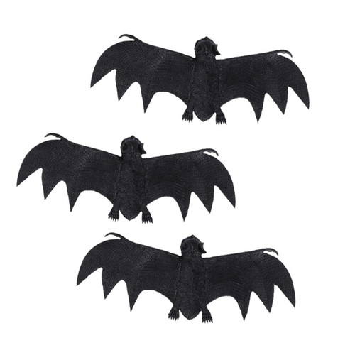 NOLITOY 3pcs Halloween Toys Hanging Bats Decorations Halloween Tricky Toys Lifelike Bat Decor Prank Party Artificiales para Door Hangings Soft Rubber Child Toy Set
