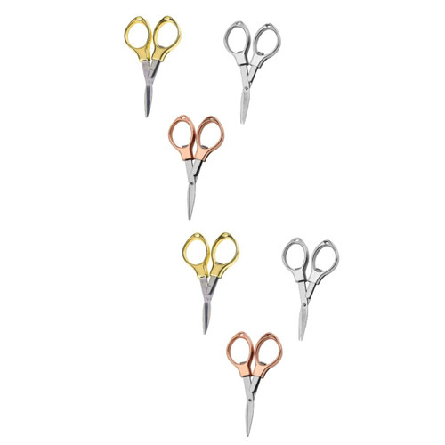 COHEALI 6 Pcs folding scissors telescopic scissors travel trip scissors sliding n scissors portable mini scissors small scissor mini shear child to stretch plastic handle thread trimmer