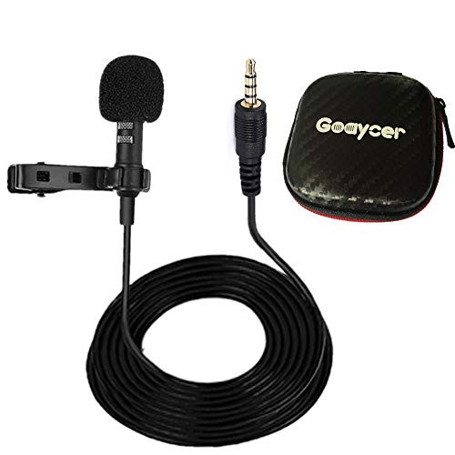 Lavalier Microphone Lapel Mic,Goaycer Clip on Omnidirectional Condenser Lav Mic for iPhone Android & Windows Smartphones Youtube Interview Studio Video Recording