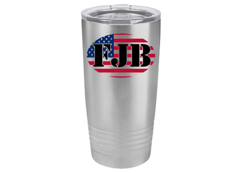 Rogue River Tactical FJB Funny Let's Go Brandon 20 Ounce Large Stainless Steel Travel Tumbler Mug Cup Joke Gag Gift
