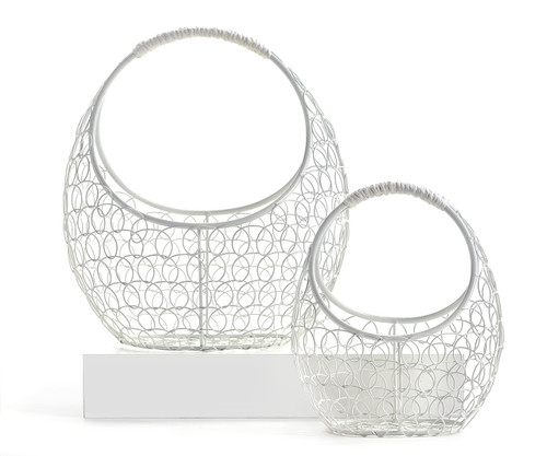 Giftcraft 539460 Wire Baskets with Handle, Set of 2, Metal
