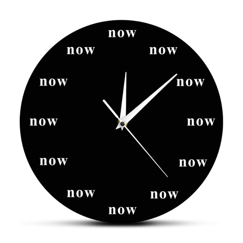 Wall Clocks12 inch Black The Time is Now Wall Clock Now Time Motivational Clock Mindfulness Gift The Power of Now Your Daily Reminder to Live Easy to Read